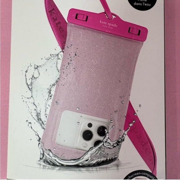 kate spade Other - Kate Spade Pink Glitter Waterproof Phone Pouch Holder NWT